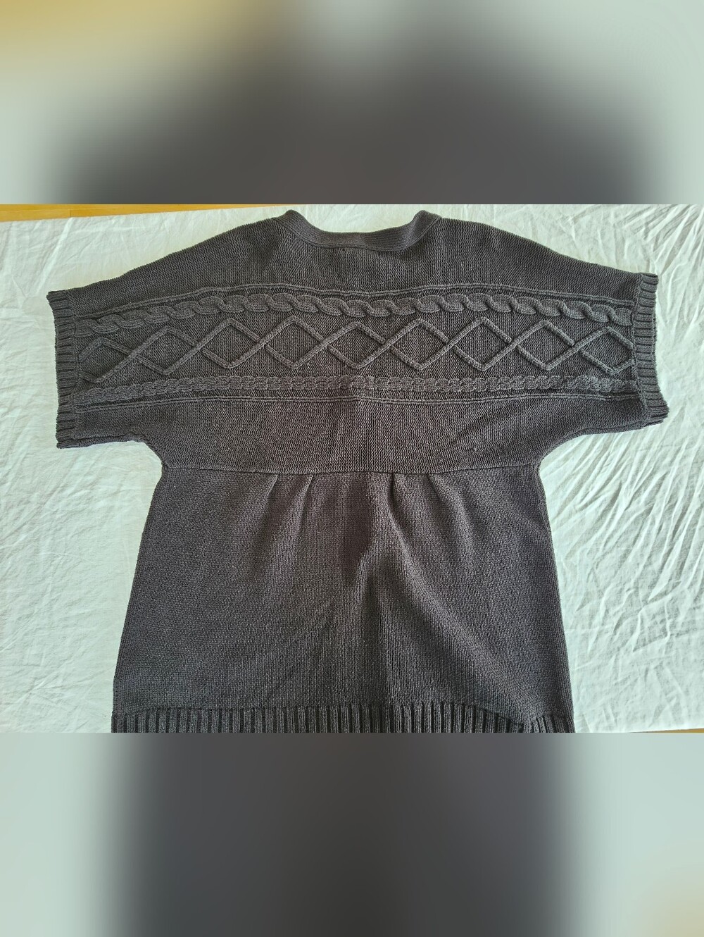 Style & Co. Black Knit Textured Short Sleeved Cardigan Size XL - Picture 5 of 6